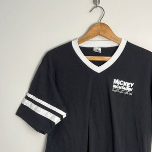NWOT Mickey Rickshaw Punk Soccer Tee Black & White Large